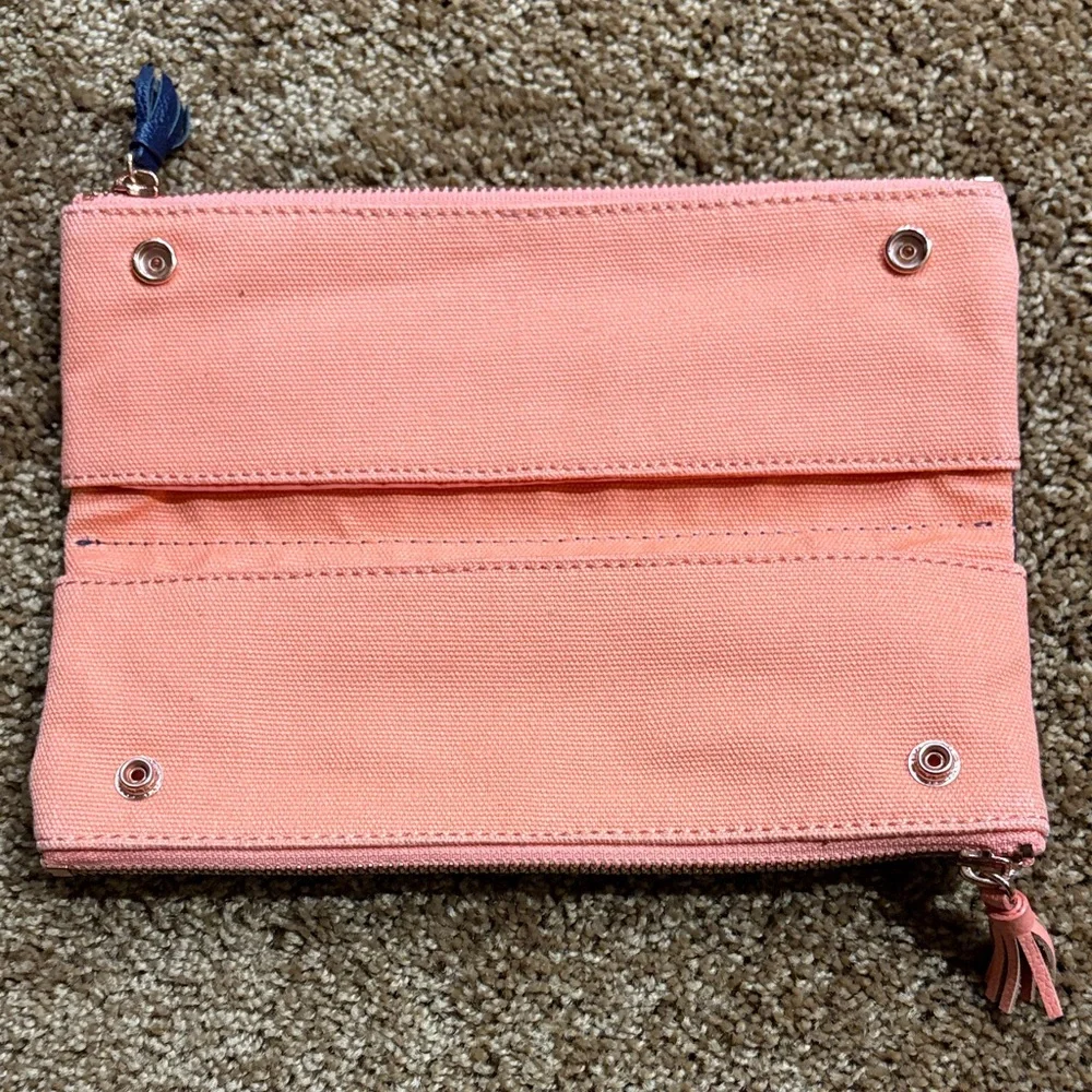 Anthropologie etc. etc. Navy Leather Zipper Pencil Case